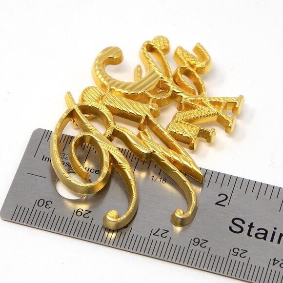 Vintage Large Gold Tone Plated NINA RICCI PARIS Pin Brooch French Designer - Picture 8 of 8